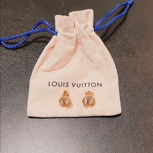 Louis Vuitton LV Stud Earrings in Yellow Gold Finish (Fashion Jewellery)